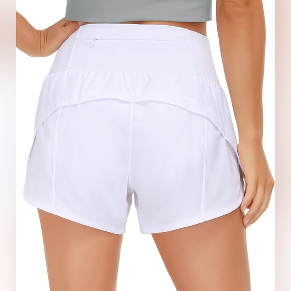 Dragon Fit High Waisted Athletic Shorts NWT in White - Picture 7 of 14